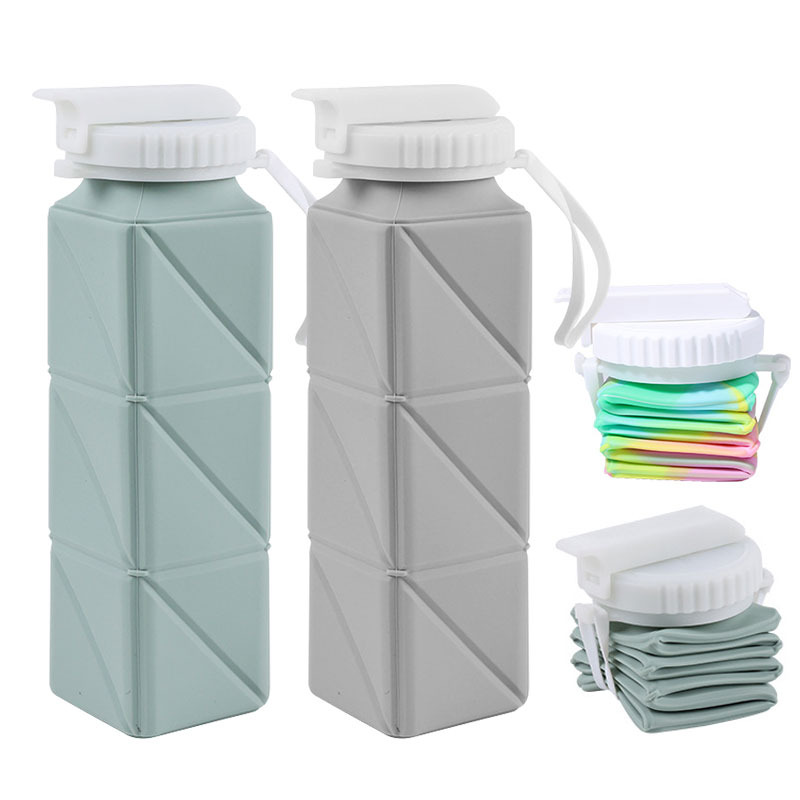 Water Bag Collapsible - زجاجة مياه قابلة للطي بغطاء من