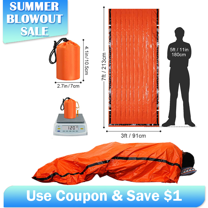 Emergency Mylar Tent - حقيبة نوم مايلر للطوارئ حرارية مقاومة