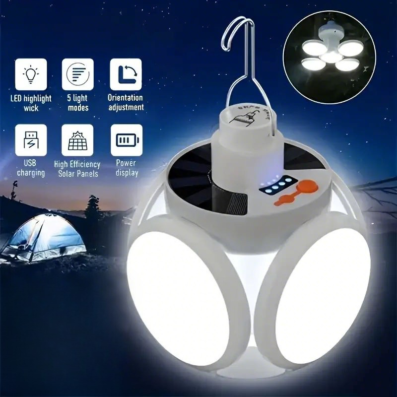 Solar Emergency Charger - ضوء شحن بالطاقة الشمسية مع خطافات
