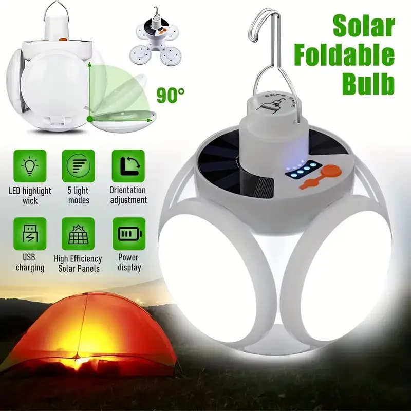 1 ضوء شمسي قابل للطي مع شحن US - مراجعة Solar Emergency Charger وسعره