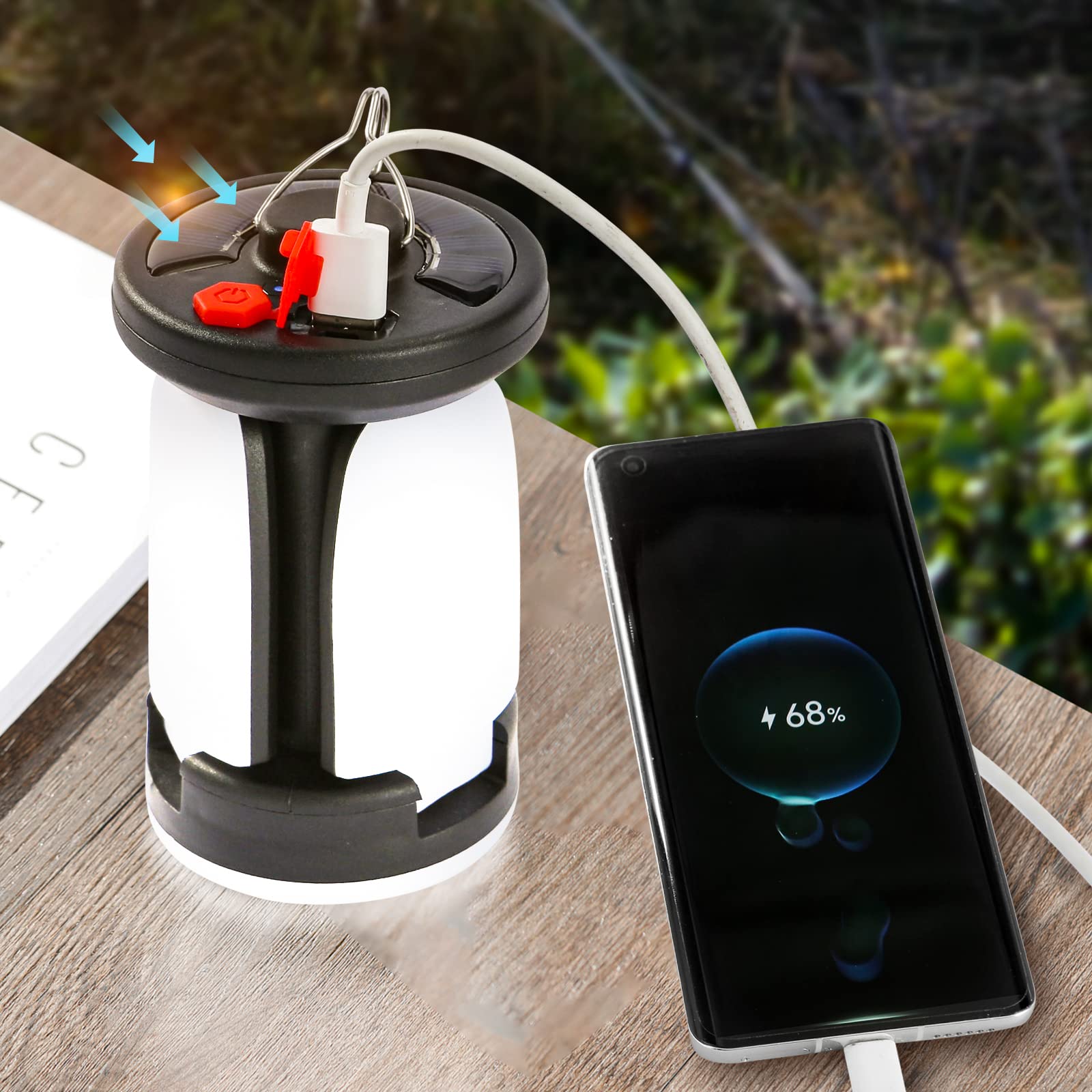 فانوس تخييم LED عالي الطاقة يع - مراجعة Solar Emergency Charger وسعره
